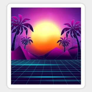 Tranquil Sunset Vaporwave Aesthetic Sticker